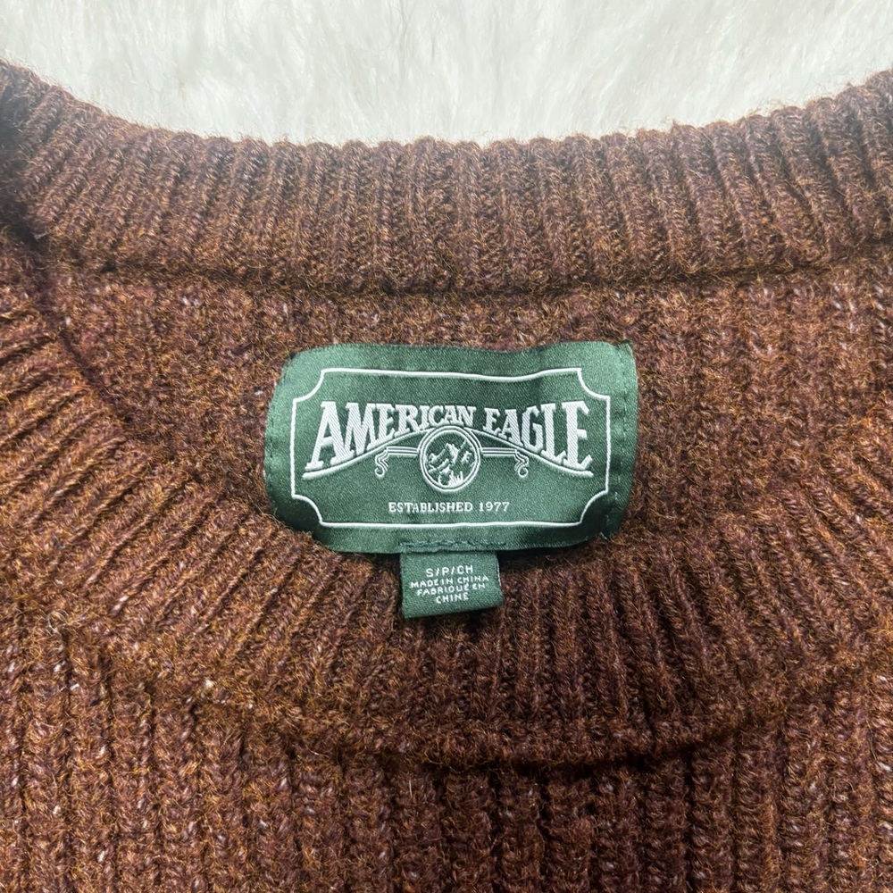 American Eagle Brown Wool Blend Sweater size Small - Picture 4 of 9